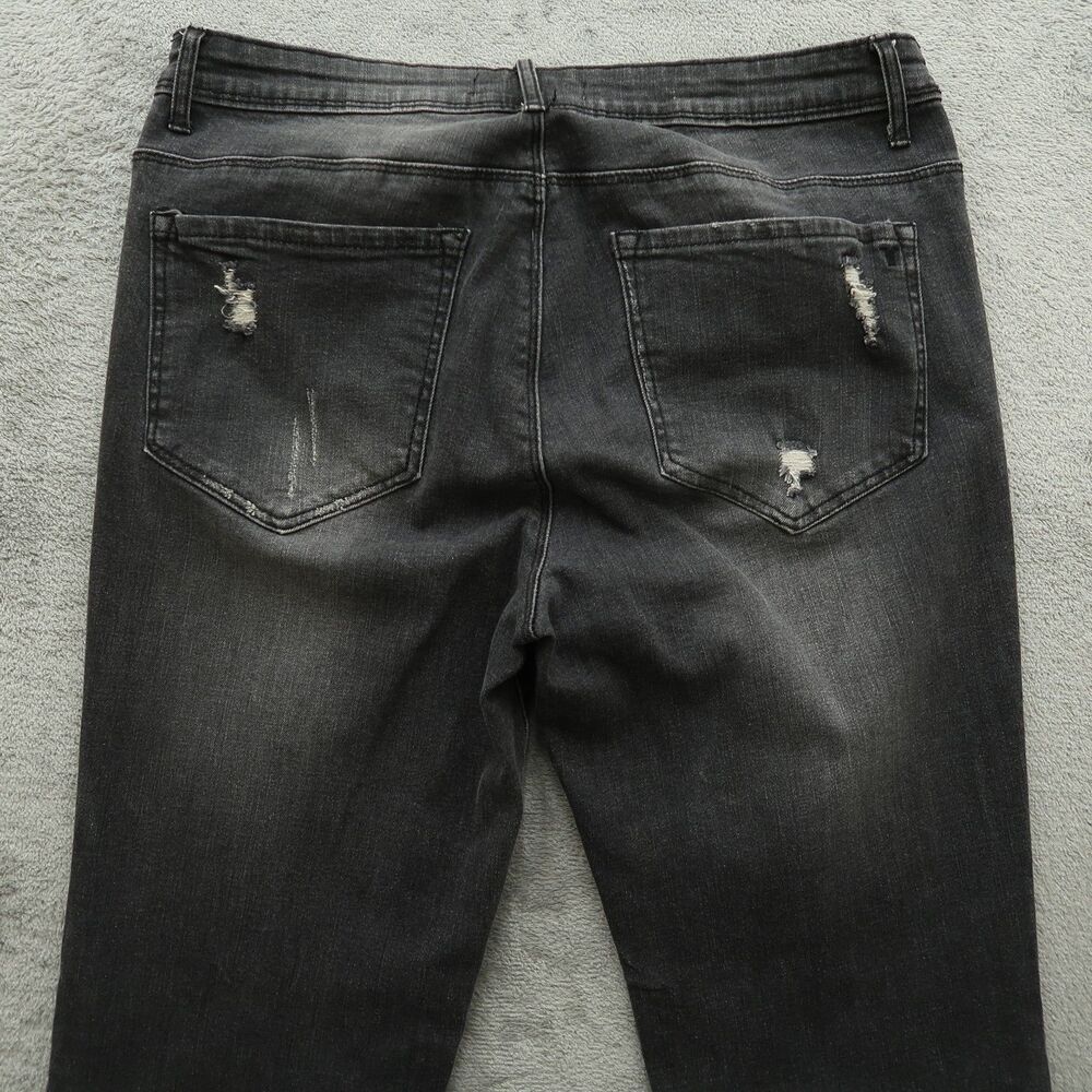 Tractr Jeans Women's Size 31 Gray Mid-Rise Flare Denim 34" Inseam Distressed - Picture 14 of 16